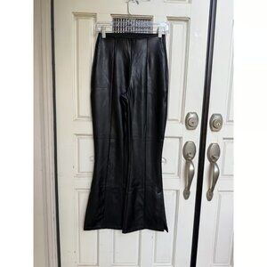 Abercrombie and Fitch Flare Black Vegan Leather Pants Curve Love Size XS Short